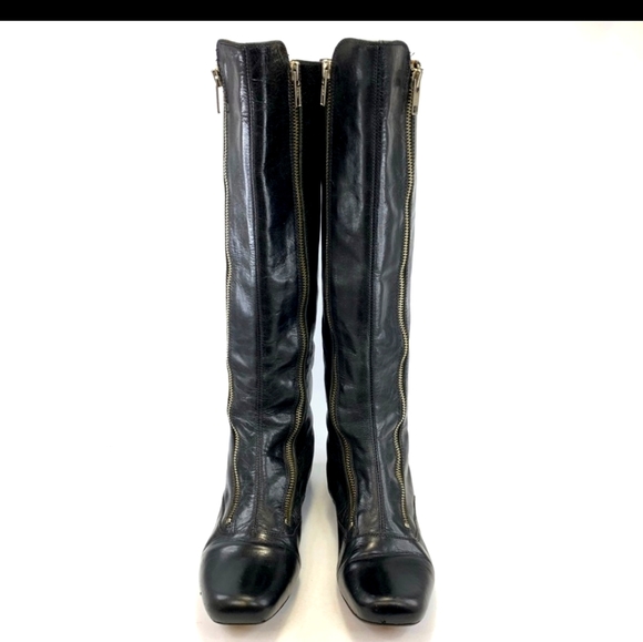 Frye 77975 Annie Double Zip Glazed Black boots - Picture 4 of 8